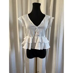 Cute White Top By Shein Size XLarge